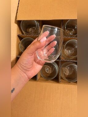 Libbey Mini Clear Stemless Wine Glasses - set of 12 - 9oz